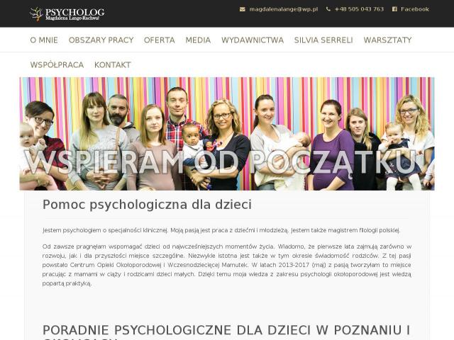 Psycholog dziecięcy Magdalena Lange-Rachwał